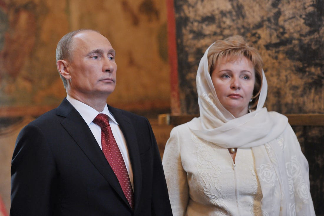 Vladimir Putin with his wife Lyudmila